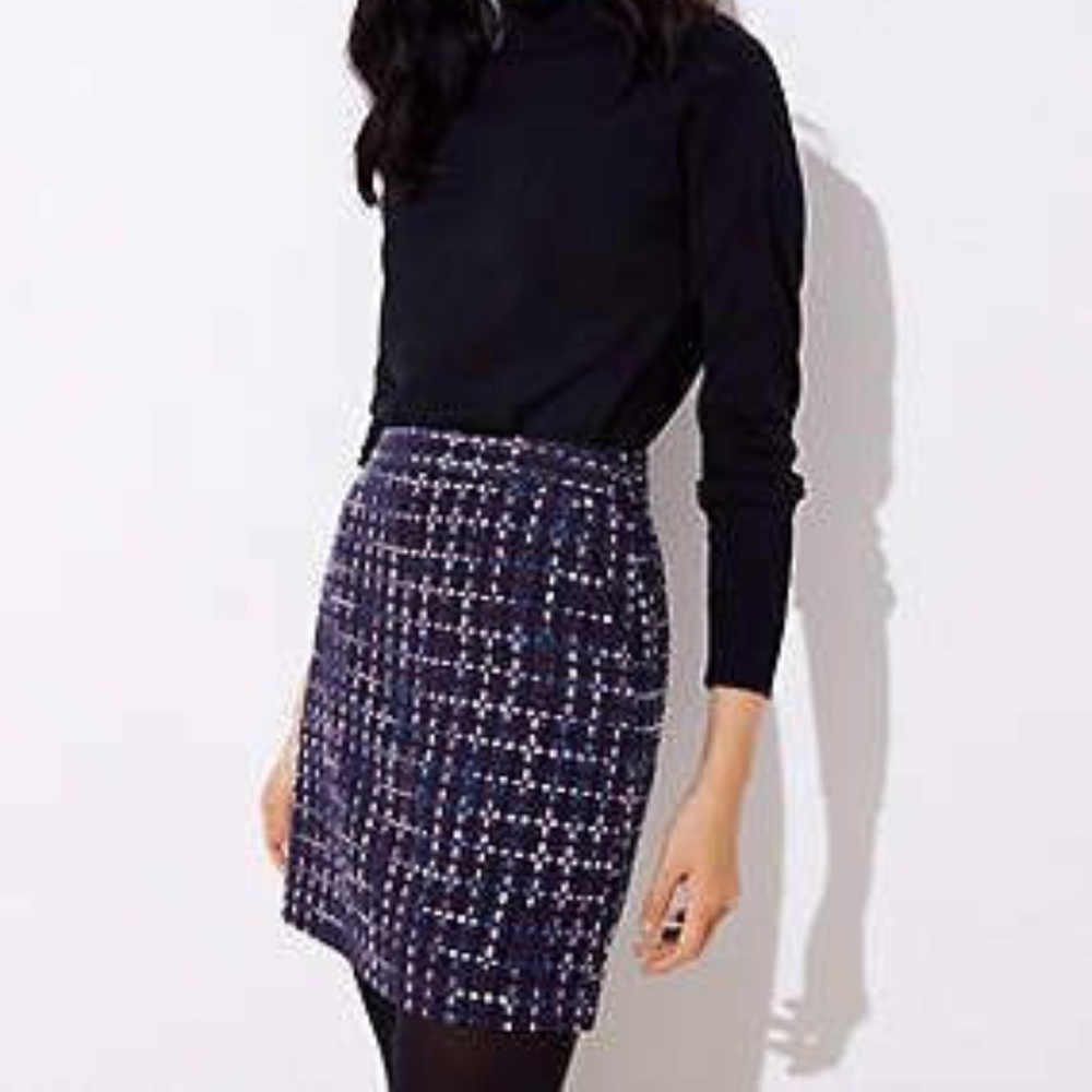 Loft Navy Tweed Skirt (Sold)